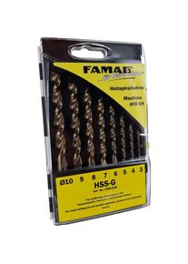 Famag Holzspiralbohrer-Satz HSS-G 8 tlg 3, 4, 5, 6, 7, 8, 9, 10 mm
