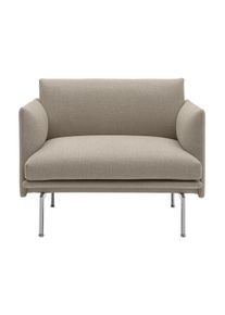 muuto Outline chair lenestol stoff Ecriture 240-Polished Aluminium