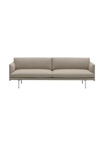 muuto Outline sofa 3-seter tekstil Ecriture 240-Polished Aluminium