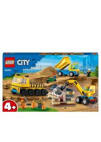 Lego City 60391 Baufahrzeuge und Kran mit Abrissbirne