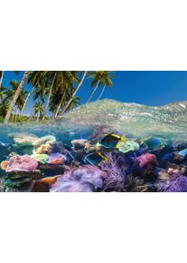 papermoon Fototapete »UNTERWASSER-WELT-FISCHE KORALLE SEE MEER PALMEN DÜNEN«