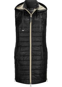 Dames Lange bodywarmer met contrasterende accenten zwart Maat 50