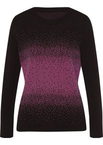 Dames Pullover met ronde hals met kleurverloop zwart/erika gedessineerd Maat 50