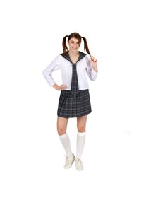 Costume Cosplay School Girl per Donna - 32/34 - Grigio/Bianco