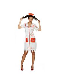 Infermiera dell'Orrore - Costume da Donna - 36/38 - Rosso/Bianco