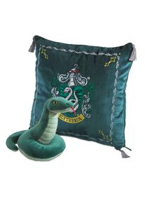 Harry Potter - Coussin Blason Serpentard avec Figurine en Peluche - The Noble Collection