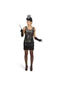Charleston Kleid Kost&uuml;m Damen - 36 38 - Silberfarben