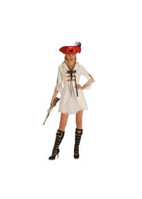Pirata Lady - Costume da donna - 44/46 - Rosso/Bianco