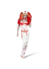 Costume d'infirmière sanglante pour femmes - L - Rouge/Blanc
