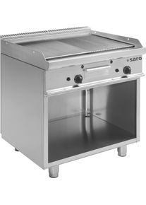 ich-zapfe Saro Griddleplatte Gas - E7/KTG2BAM, Offenem Unterbau - Professionelle Großflächen-Zubereitung für die Gastronomie