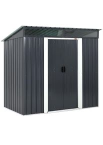 Gardebruk® Abri de jardin anthracite en métal 196x122x180cm