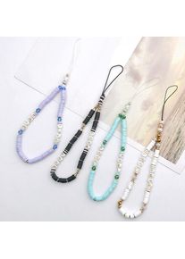 Trendy Mobile Strap Charm Soft Pottery Clay Letter Beaded Jewelry Phone Chain Ornaments For Women Phone Anti-Lost Lanyard Gifts