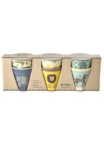 Rice - 6 Pcs Small Melamine Kids Cups -Jungle Print Blue