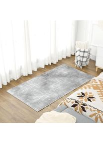 HOMCOM Area Rug | Modern Abstract, Decorative Carpet | Grey, Soft, for Living Room, Bedroom, 150x80cm | Aosom Ireland