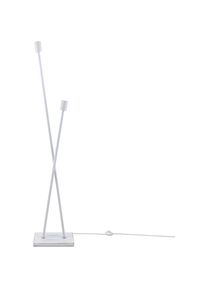 Paco Home Stehlampe »IKS«, 2 flammig-flammig, Stehlampe LED Lampe Wohnzimmer Vintage Retro Industrial Design E27, weiß, , 6785161396-0 2 flammig