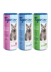 3x700g Tigerino Désodorisant pour litière 3 parfums différents - pour chat