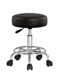 Casaria&reg; Sgabello girevole altezza regolabile nero 56x56x46-61cm