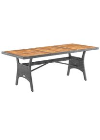 Casaria® Tavolo da giardino Takeo grigio polyrattan 190x90x74cm