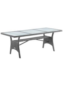 Casaria® Tavolo da giardino Takeo grigio polyrattan vetro 190x90x74cm