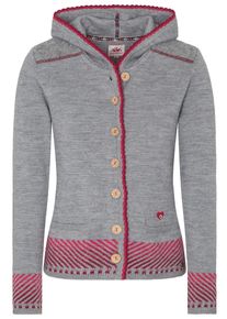 Spieth & Wensky SPIETH & WENSKY Dames Gebreid vest grijs gemêleerd / rood / grenadine L