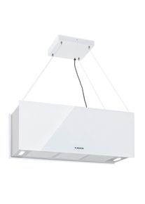 Klarstein Kronleuchter XL, digestor, 90 cm, ostrovčekový, 590 m³/h, dotykové ovládanie, LED, biely