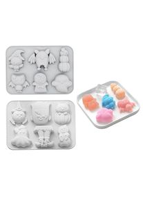 maskworld Halloween silicone moulds set cute monsters for baking and ice cubes, set of 2