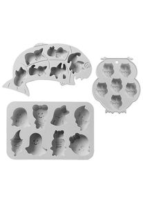 maskworld Halloween silicone moulds set ghosts, cats, owls for baking and for chocolates and ice cubes, set of 3