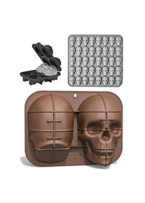 maskworld Halloween silicone moulds set skull for baking, for chocolates and ice cubes 3 pcs.