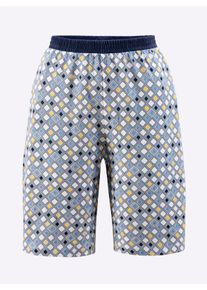 Dames Pyjamabroek met comfortband rondom in hemelsblauw bedrukt ,maat 36/38, WITT, 100% Katoen