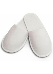 DESINEO® Desineo - Lot de 10 paires de Chaussons éponges jetables fermés Blancs en coton
