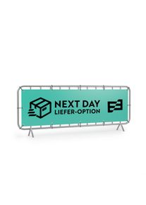 Banners for barriers print | 215 x 73 cm | hemmed & eyeleted | advertising banners frontlit or mesh tarpaulin | design your own banner advertising