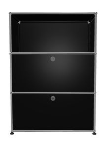 USM Haller Highboard 1 Open / 2 Flaps Noir graphite - FAST DELIVERY