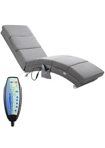 Casaria® Poltrona relax London grigia tessuto funzione massaggio