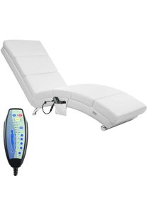 Casaria® Poltrona relax London bianca similpelle massaggiante