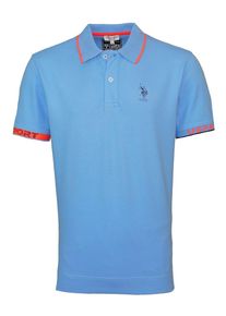U.S. Polo Assn. Heren Shirt 'Caad' lichtblauw / rood / zwart L