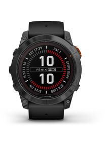 Ceas smartwatch Garmin Fenix 7X Pro Solar, Glass, curea Neagra, Slate Grey