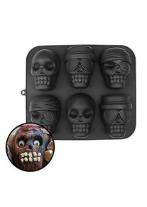 maskworld Skull silicone mould for mini cakes 6-grid | halloween decoration