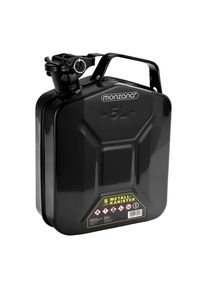 Monzana® Jerrican essence en métal noir 5L avec bec verseur