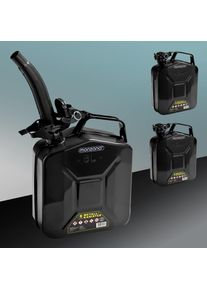 Monzana® 3x Jerrican essence en métal noir 5L avec bec verseur