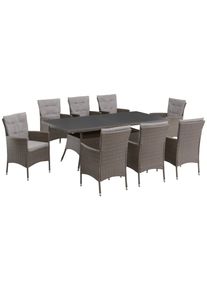 Konifera Garten-Essgruppe »Mailand«, (25 tlg.), 8 Sessel, Tisch 200x100 cm, Polyrattan