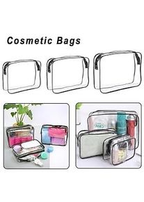 Klare Kulturtasche, Quart-Größe, Reise-Make-up-Kosmetiktasche, Toilettenartikel-Kosmetiktasche aus PVC für Männer