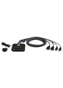 Aten Kábeles KVM-kapcsolók, 1920 x 1080, HDMI aljzat / 2x USB-A aljzat - 2x HDMI dugó / 2x USB-A dugó - CS22HF-AT