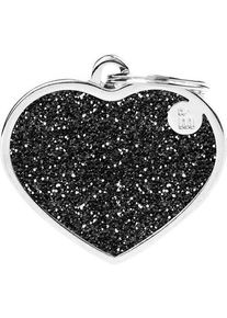 MyFamily Shine "Big Heart Black Glitter" ID Tag
