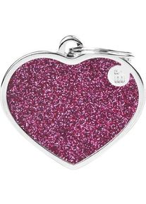 MyFamily Shine "Big Heart Pink Glitter" ID Tag