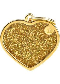 MyFamily Shine "Big Heart Gold Glitter" ID Tag