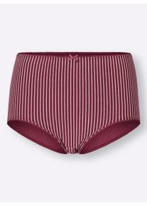wäschepur Dames Tailleslip in bordeaux bedrukt + marine bedrukt ,maat 38, Witt, 95% Katoen, 5% Elastan