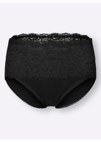 wäschepur Dames Tailleslip in zwart ,maat 38, Witt, 95% Katoen, 5% Elastan. Kant aan de band: 90% Polyamide, 10% Elastan