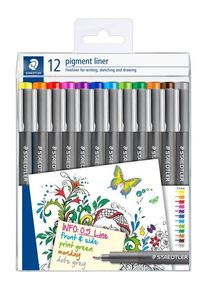 Staedtler pigment liner 0.5 box of 12 colours
