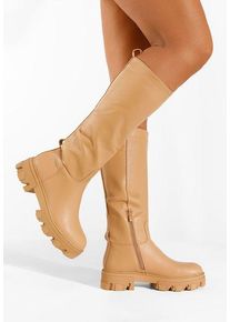 Cizme dama fara toc maro Estrella