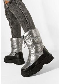 Cizme imblanite dama argintii Beneda